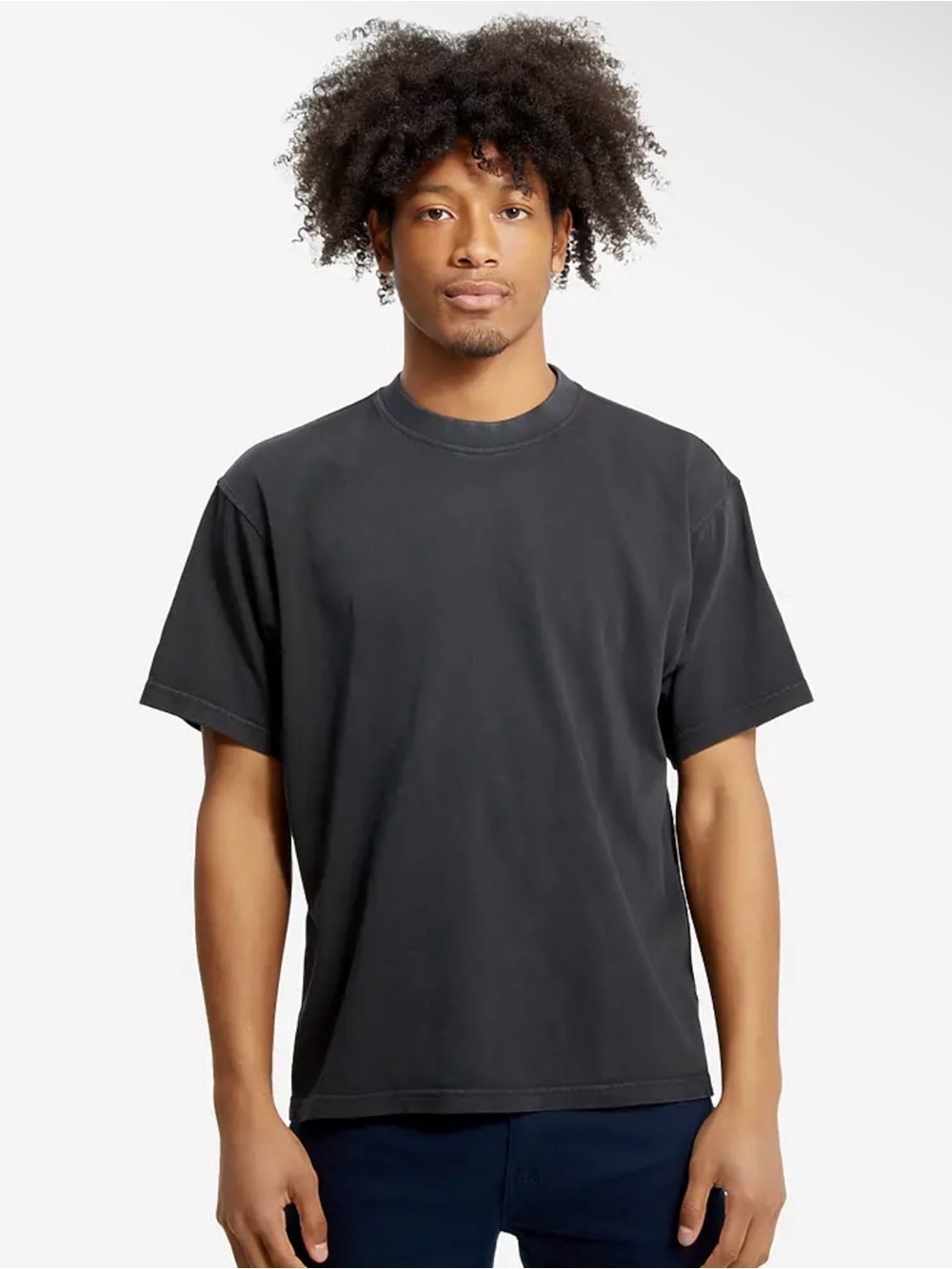 Urban Heavy Weight T Shirt Men's Classic Crew Neck T-Shirt - Black size Medium